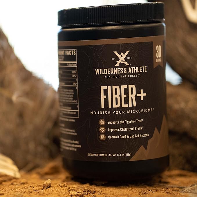 Wilderness Athlete Fiber+ | Soluble &amp Insoluble Fiber Supplement for Women &amp Men - Prebiotic Fiber Powder for Digestive Support - Daily Drink Mix - Dietary Powder Unflavored