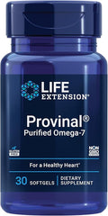Life Extension Provinal Purified Omega-7 palmitoleic Acid derived from Highly Concentrated Marine Oil Cholesterol triglycerides &amp Heart Health Support Gluten-Free Non-GMO 30 softgels