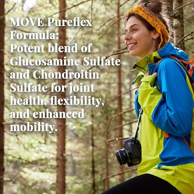 Basic Brands - Move Pureflex Glucosamine Chondroitin - Joint Support Supplement for Flexibility &amp Mobility - 60 Capsules - 2-Pack