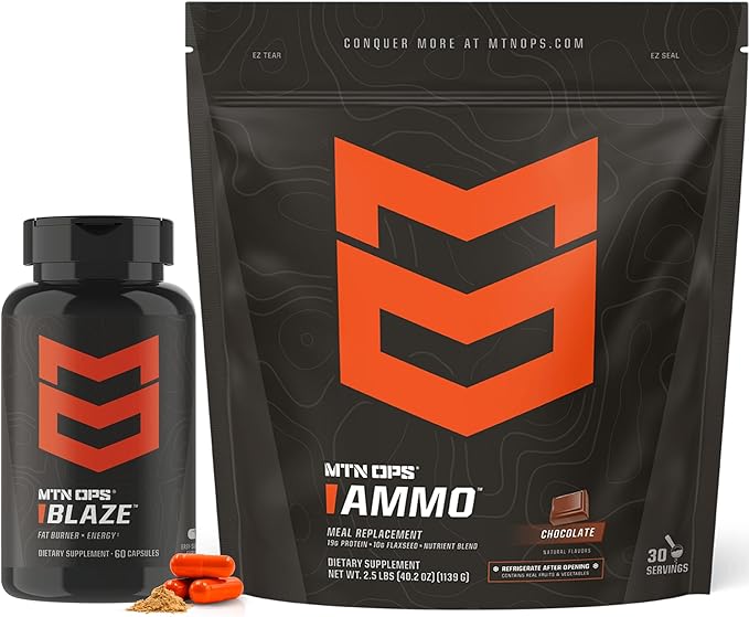 MTN OPS Blaze &amp Ammo Chocolate Bundle – Thermogenic Fat Burner + Lean Muscle Protein Stack