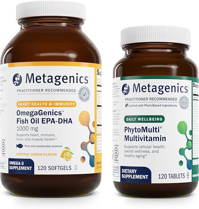 Metagenics Bundle - OmegaGenics EPA-DHA 1000 &amp PhytoMulti - 120 Softgels of EPA-DHA 1000 for Heart Health &amp Immune System Health* - 120 Tablets of PhytoMulti for Overall Health &amp Aging*