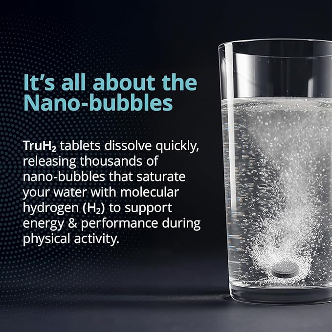 TruH2 by AquaTru Molecular Hydrogen Tablets | with Magnesium | Pre-Workout Supplement | Power Your Workouts with Molecular Hydrogen (H2) | 8 PPM Tablets | Dissolve in Water | 30 Tablets (30 Servings)