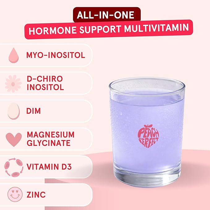 Peach Perfect Inositol Powder Multivitamin Strawberry Acai Flavor – 3 – Supports Women’s Health 30 SVG