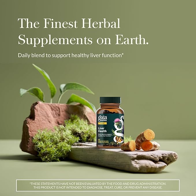 Gaia Herbs Liver Health - Supplement with Milk Thistle Turmeric Root Schisandra &amp Licorice Root for Liver &amp Cleanse Support* - 60 Vegan Liquid Phyto-Caps (60 Servings)