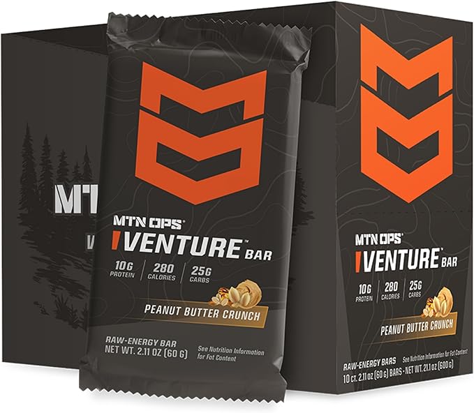 MTN OPS Solitude Altitude Support &amp Venture Bars Peanut Butter Crunch Bundle – Altitude Sickness Support Supplement + Energy Bars for Hiking Trekking Backpacking &amp Mountain Adventures