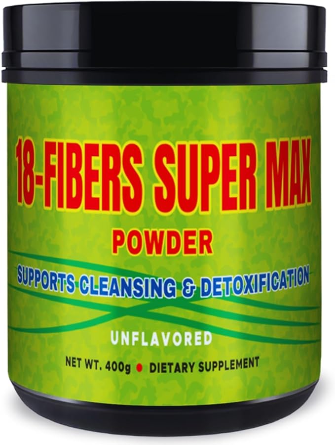 FIBRA 18 Super MAX Powder (18 Fibers) - 400g - Dietary Supplement - Supports Cleansing &amp Detoxification Unflavored (2 Pack)