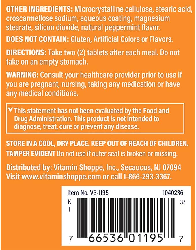 The Vitamin Shoppe Digestive Enzymes - Complete Multi-Enzyme Formula | Protein Fat Carb Digestion | 300 Tablets | Plant-Based