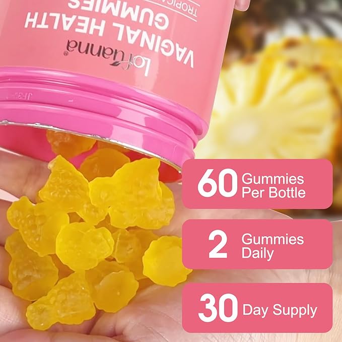 Vaginal probiotics Pineapple Gummies for Women ph–Slippery elm Feminine Balance Gummiesph Balance probiotics for Women Feminine Care