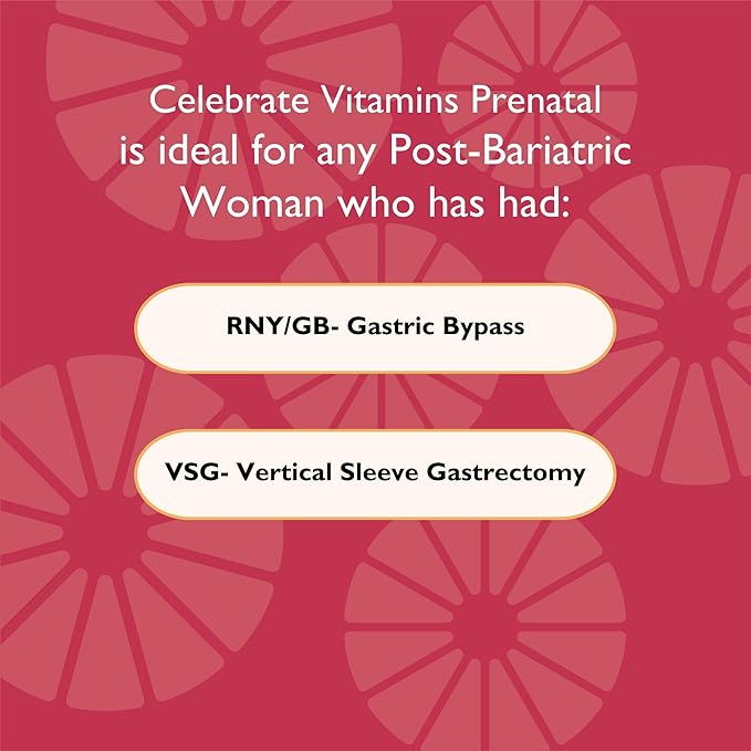 Celebrate Vitamins Bariatric Prenatal Multivitamin Capsules with Folate (Folic Acid) Vitamin A Iron Iodine and Choline for Roux en Y and Sleeve Gastrectomy Patients 60 Count