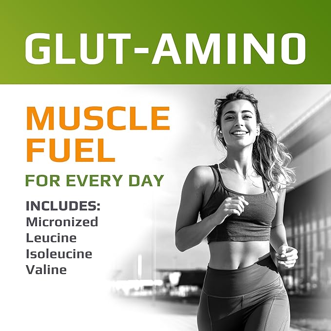 MFL Muscle Glut-Amino | Glutamine Complex | Amino Complex | 0 Sugar | Sweetened with Stevia | All-Natural | 60 Servings (Natural)