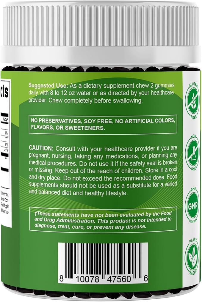 Vitamatic Moringa Gummies – Sugar-Free 50:1 Plant-Based Extract – Green Superfood – Pectin-Based Vegan Non-GMO – 240 Gummies