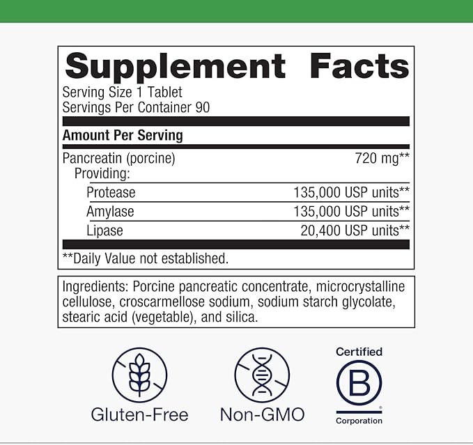 Metagenics SpectraZyme - High‑Potency Pancreatic Enzyme Supplement* - Supports Digestion of Proteins Fats &amp Carbohydrates* - Non‑GMO Gluten‑Free - 90 Capsules