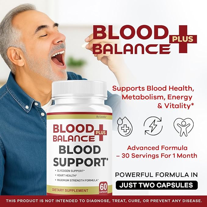 (2 Pack) BloodBalance Plus Capsules - Official BloodBalance Plus Support Supplement Premium Pills All Natural Advanced Formula Multivitamin for Overall Health &amp Wellness 120 Capsules for 2 Months