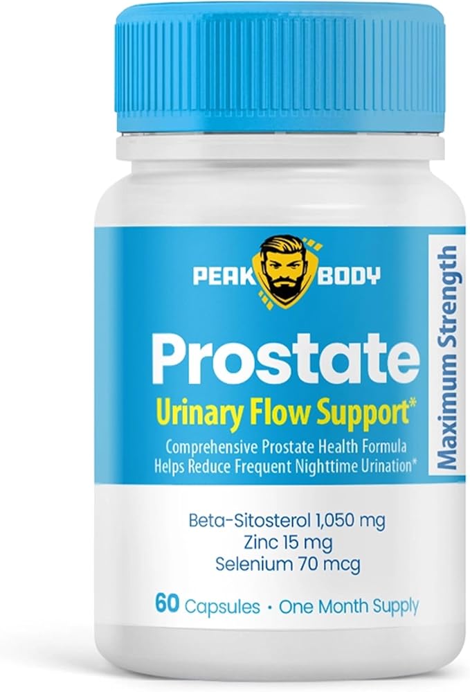 Peak Body Prostate Support Formula – Urinary Flow and Bladder Function Supplement – 60 Capsules – Comprehensive Health Formula for Men