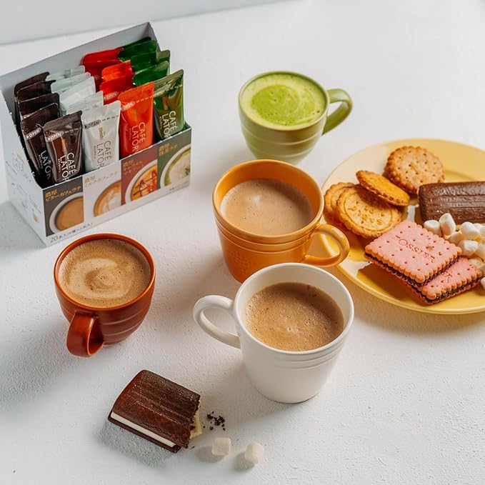 Senka Blendy AGF Coffee Blendy Stick Cafe Latory Stick Assortment 20 Pcs - Bitter Milk Caramel Macchiato Matcha Latte 5 Each