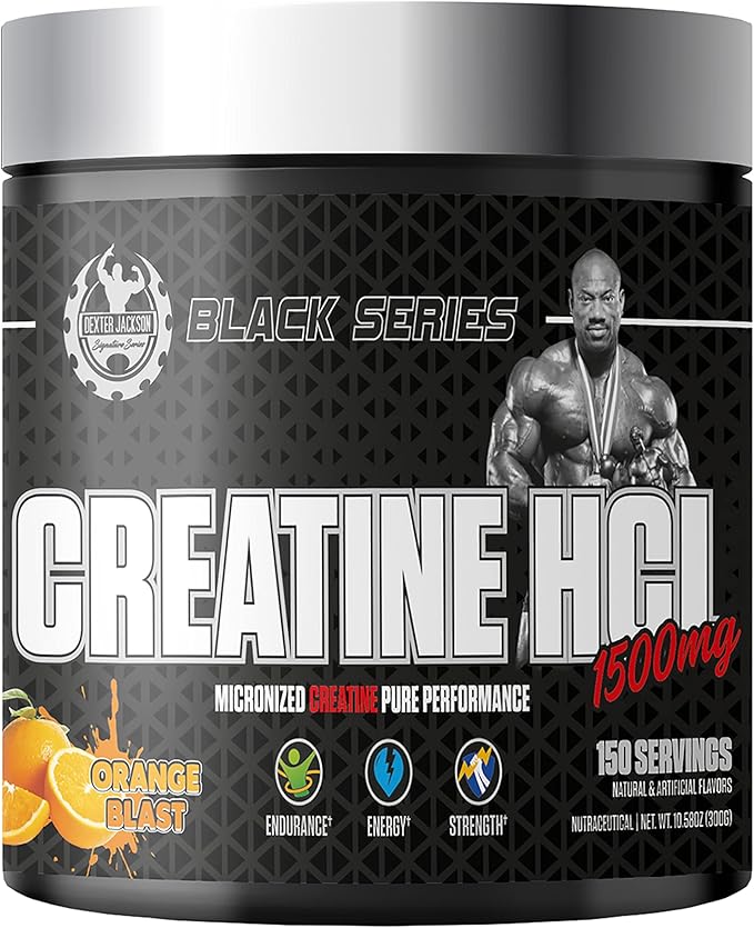 DEXTER JACKSON Black Series Creatine Hcl 1500mg | 300g (150 Serving Orange Blast)
