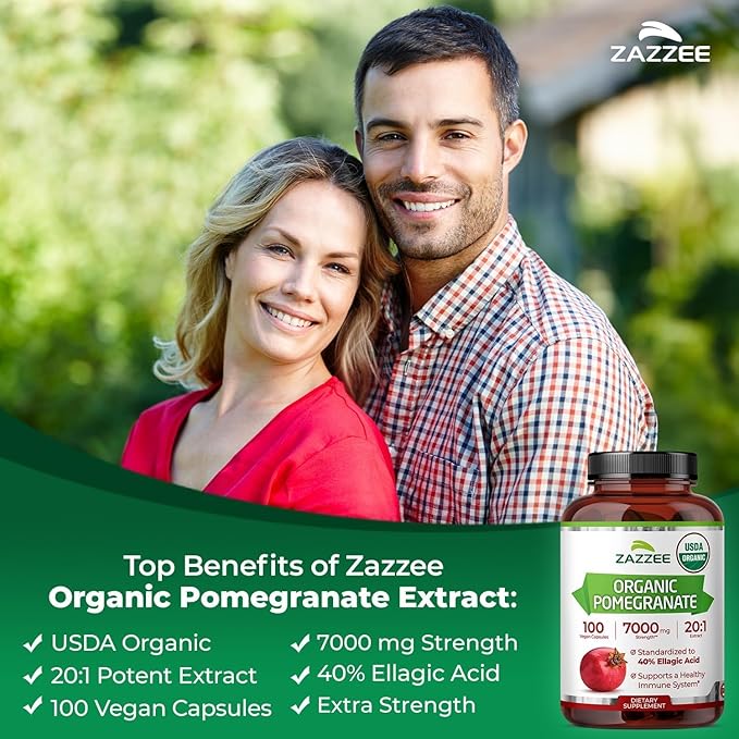Zazzee Ultimate Anti Aging Antioxidant Bundle | USDA Organic Pomegranate with Polyphenol Rich Blueberry and Super Concentrated Grape Seed Extract Capsules | Non-GMO Vegan &amp ISO Lab Tested