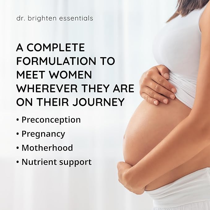 Dr. Brighten Prenatal Plus - Women’s Formulation Active B Vitamins Minerals Antioxidants for Pregnant or Nursing Mothers Non-GMO Vegan No Gluten No Soy - 180 Capsules