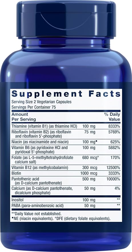 Life Extension BioActive Complete B-Complex 150 Veg Caps (Pack of 2)