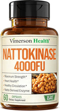 Nattokinase Supplement - Heart Health Supplements with Nattokinase 4000 FU - Max Strength Circulation Supplements - Systemic Enzymes for Healthy Circulation &amp Smooth Flow. Non-GMO &amp Vegan. 60