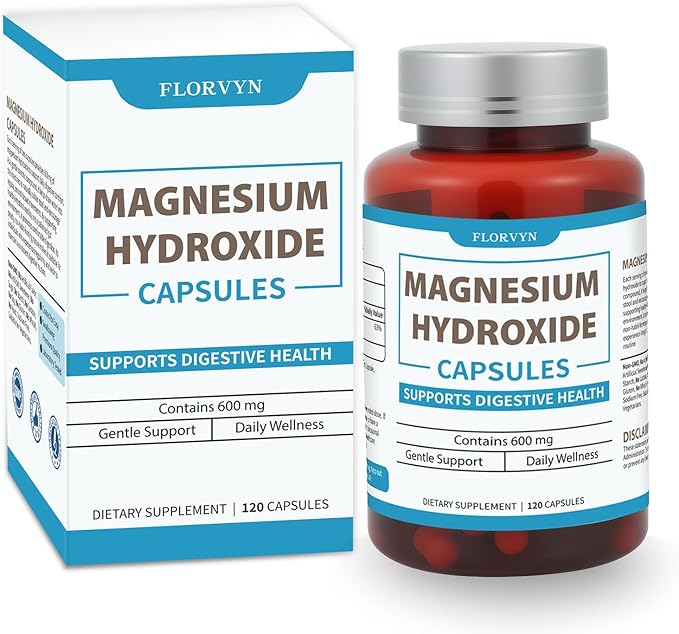 Magnesium Hydroxide Capsules Gentle Osmotic Digestive Regularity Support Helps Maintain Comfortable Bowel Routine Daily GI Balance for Adults - 120 Capsules