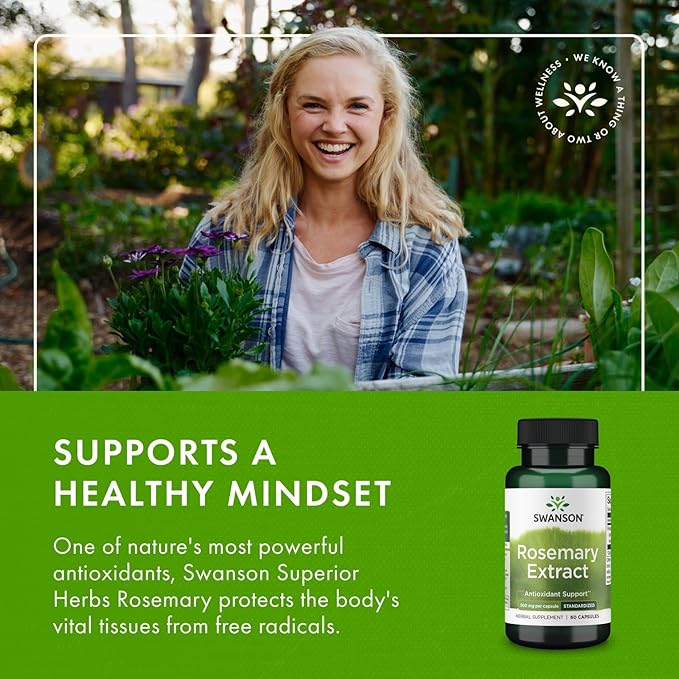 Swanson Rosemary Extract - Standardized 500 mg 60 Caps (2 Pack)