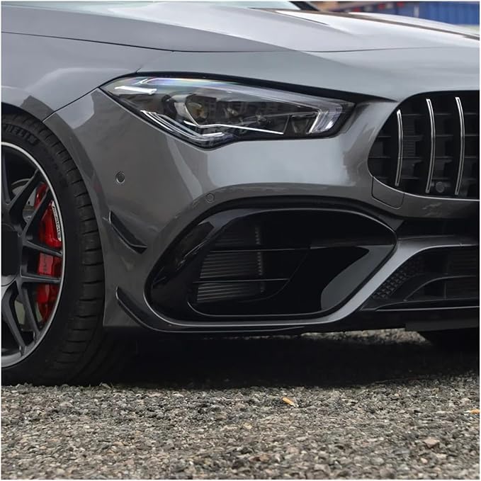 CLA 45 Fog Lamp Grille Trim Air Blade Compatible For Benz C118 W118 CLA45 AMG 2020-2023 Front Bumper Side Spoiler Splitter Canard(6 pcs)
