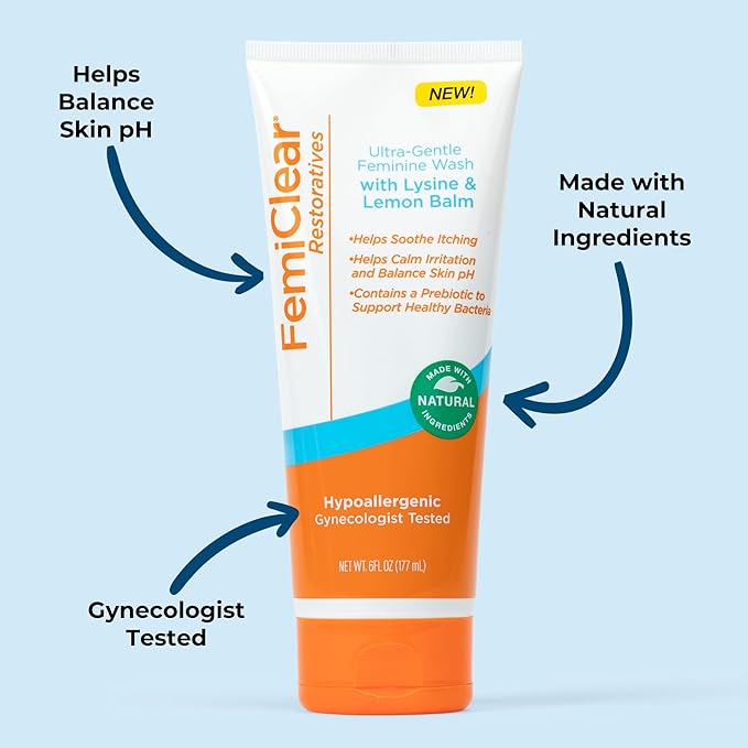 FemiClear Trio HClear for him Topical Ointment Ultra-Gentle Feminine Wash HerpEase with L-Lysine 3000mg Essentials for Vaginal Health