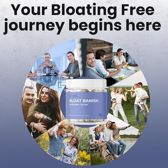 Teami Bloat Banish Fast Gas and Bloating Relief for Women - Debloat Pills to Support Digestion Ensuring Regularity &amp Constipation Relief - Natural Herbal Belly Cleanse with Digestive Enzymes