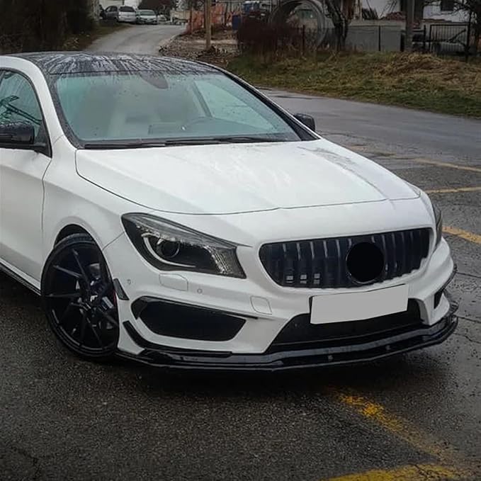 DYXN Front Bumper Fixed Front Lip Chin Spoiler Splitter Compatible for Benz CLA Class C117 CLA200 260 CLA45 AMG 2013-2015(Carbon Fiber Appearance)