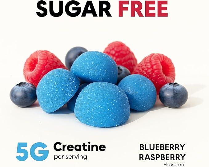 Creatine Monohydrate Gummies 5g – Sugar Free Vegan Halal Non-GMO – Muscle Strength Recovery &amp Brain Health – for Women &amp Men – 120 Count 30 Servings