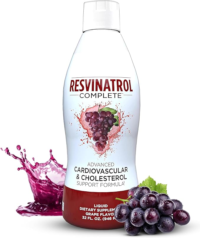 – 32 Fl. Oz. Liquid Resveratrol Supplement Promotes Healthy Aging Heart Health &amp Energy Levels – Advanced Liquid Cardiovascular &amp Cholesterol Support Formula