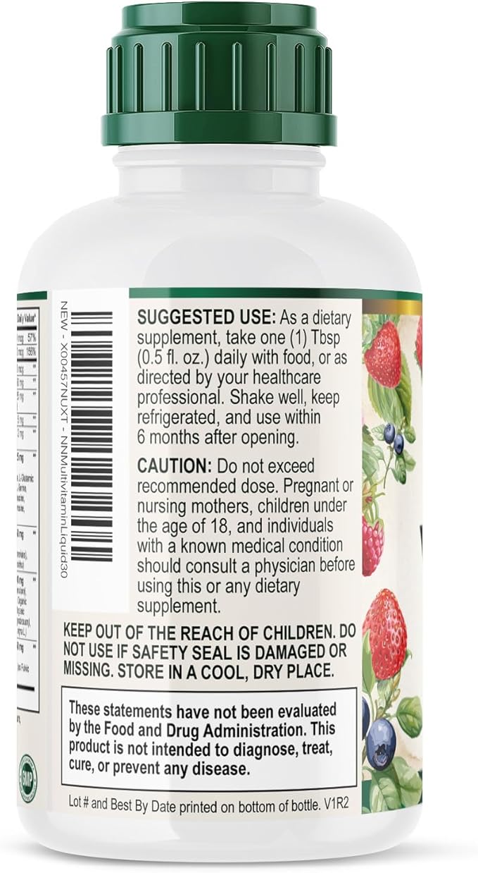 Liquid Multivitamin - Sugar Free Daily Multi Vitamin for Women Men &amp Kids Vitamins A C D B-12 Biotin &amp Zinc - Supports Faster Hair Growth &amp Skin Wrinkles Vegan Non-GMO Berry Flavo