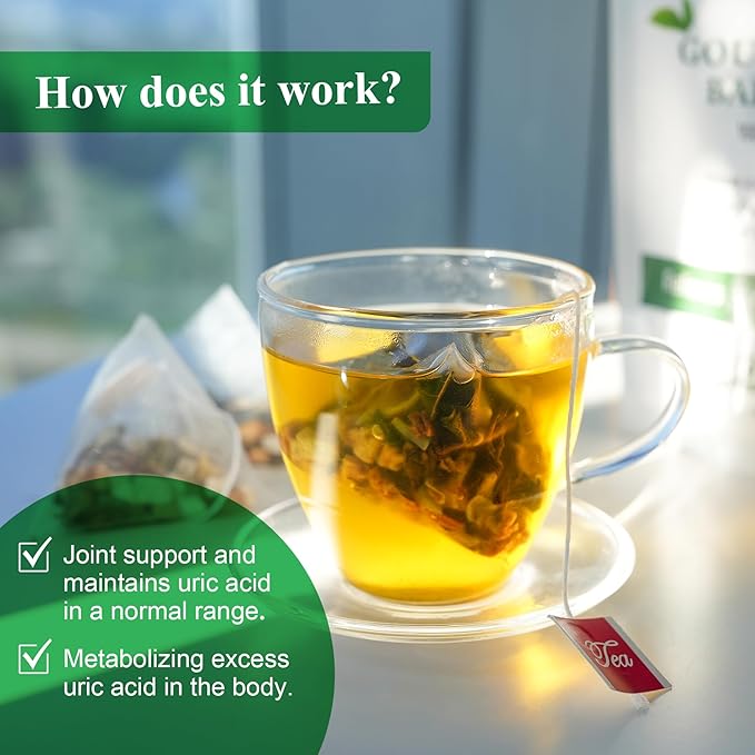 Laicuherb Natural Uric Acid Tea for Kidney Cleanse and Detox Organic Uric Acid Balance Herbal Tea for Relief Joint Pain 2 Pack Caffeine-Free Non-GMO