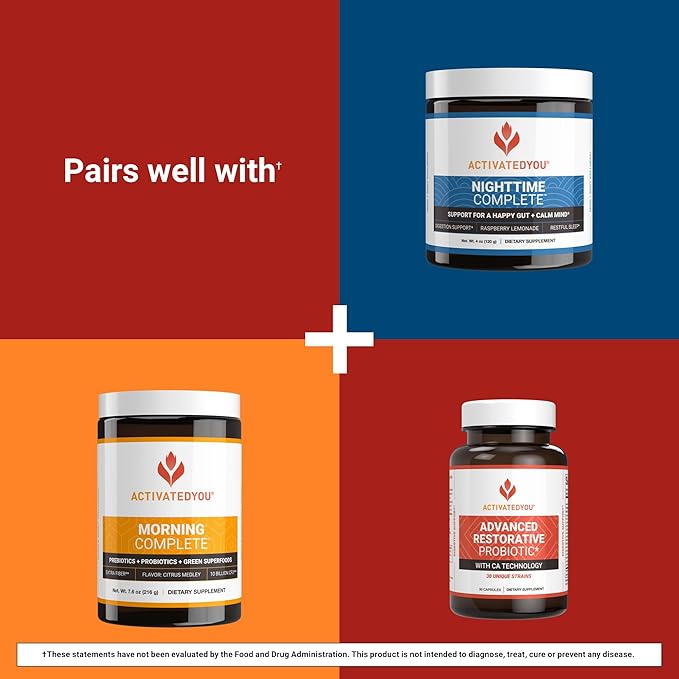 ACTIVATEDYOU GI Prime Digestive Health Drink to Support a Healthy GI Lining Improve Digestive Comfort and Energy - Berry Calm Flavor (30 Servings)