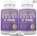 (2 Pack) Ultra Fast Pure Keto Boost Extreme Keto Pills 1675MG New &amp Improved Formula Contains Apple Cider Vinegar Extra Virgin Olive Oil Powder Green Tea Leaf 120 Capsules
