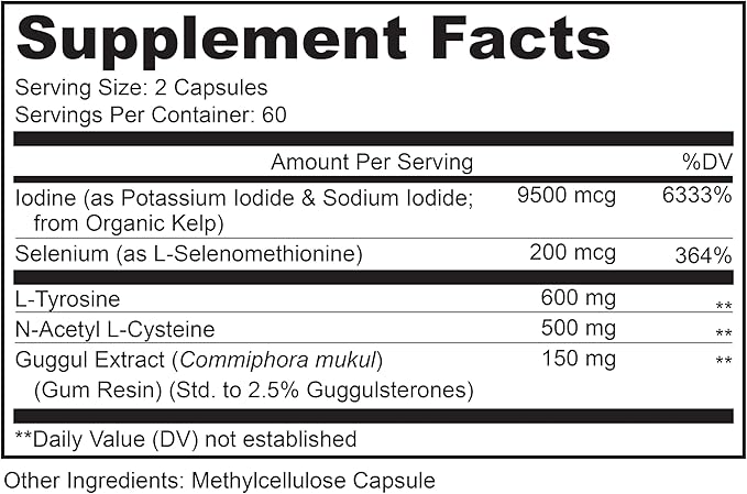 LIVELY VITAMIN CO. Thyroid TLC - 3 Types of Iodine - Improved Thyroid Function &amp Support - Doctor Formulated - Boost Energy - Hormone Synthesis - Deficiency - Cleanse - Immune Support - 120 Capsul