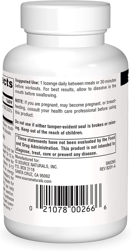 Source Naturals Dibencozide - Coenzymated B-12 Athletic Series Quick Dissolving Dietary Supplement - 120 Lozenges