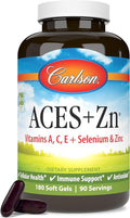 Carlson - ACES + Zn Vitamins A C E + Selenium &amp Zinc Cellular Health &amp Immune Support Antioxidant 180 Softgels