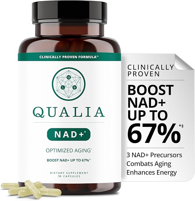 Qualia NAD Supplement — Clinically Proven to Boost NAD+ up to 67%. Optimized Aging Energy Focus. Elite NAD+ Booster Ingredients Nicotinamide Riboside (NIAGEN) Niacin Niacinamide (1 Month Supply)