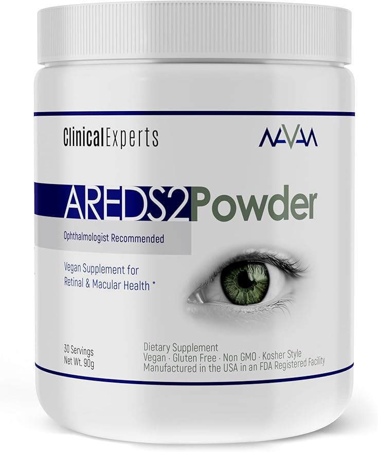 Navan AREDS 2 Powder - for Those Who Can't Consume Tablets or Softgels - Eye Vitamins &amp Minerals Antioxidant Supplement by Clinical Experts - Lutein Zeaxanthin &amp Zinc - Kosher Style 30 Servi