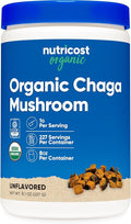 Nutricost 100% Organic Chaga Mushroom Powder 8oz (227 Servings) - Certified USDA Organic Gluten Free &amp Non-GMO
