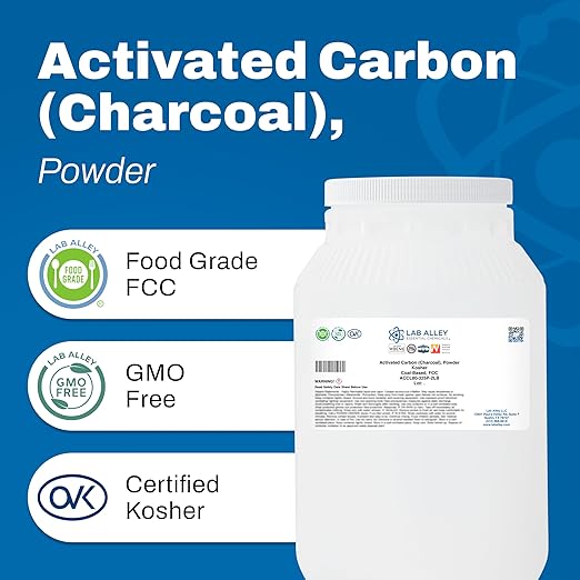 Lab Alley Activated Carbon (Charcoal) Powder Food Grade Kosher Coal Based Great for Water Filtration Detox Skin Care and DIY Uses (10 Pounds)