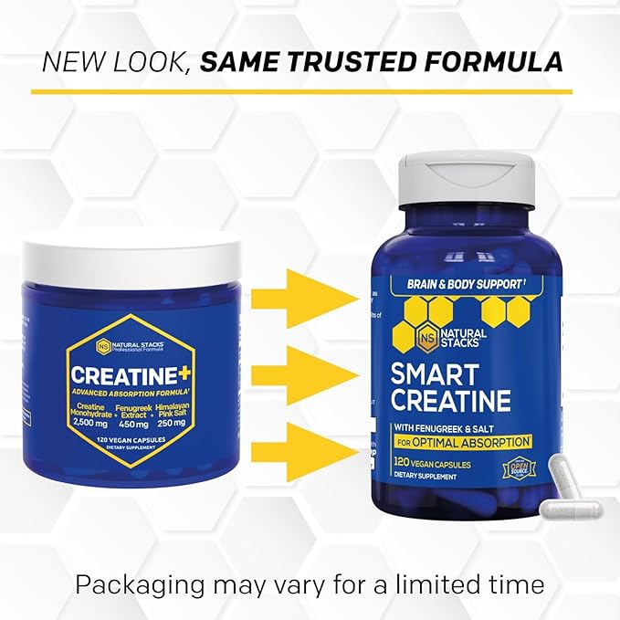 Creatine Monohydrate - 2500mg Creatine Capsules - 450mg Fenugreek Extract &amp 250mg Himalayan Pink Salt - Supports Brain Health Endurance &amp Muscle Building - Advanced Absorption Formula - 120 C