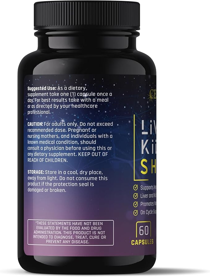 Complete Nutrition Liver &amp Kidney Shield Capsules 60 Count - on and Post Cycle Support