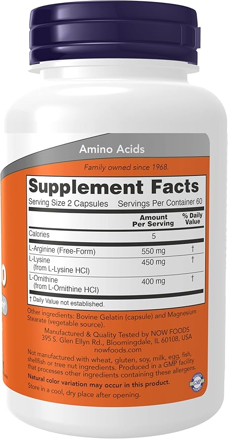 NOW Foods TRI-Amino 120 Caps (Pack of 2)
