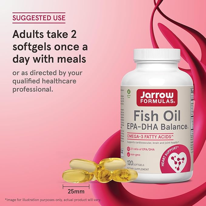 Jarrow Formulas® EPA-DHA Balance® 1200 mg Omega-3 Fatty Acids for Cardiovascular Support 120 Softgels 60 Day Supply