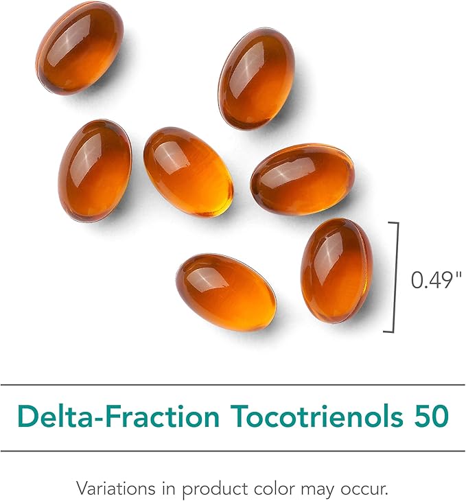 NutriCology Delta-Fraction Tocotrienols - Delivers 50 mg as DeltaGOLD - Annatto-Derived Tocotrienols - Supports Antioxidant Activity &amp Blood Circulation - No Tocopherols - 37 Servings - 75 Softgel