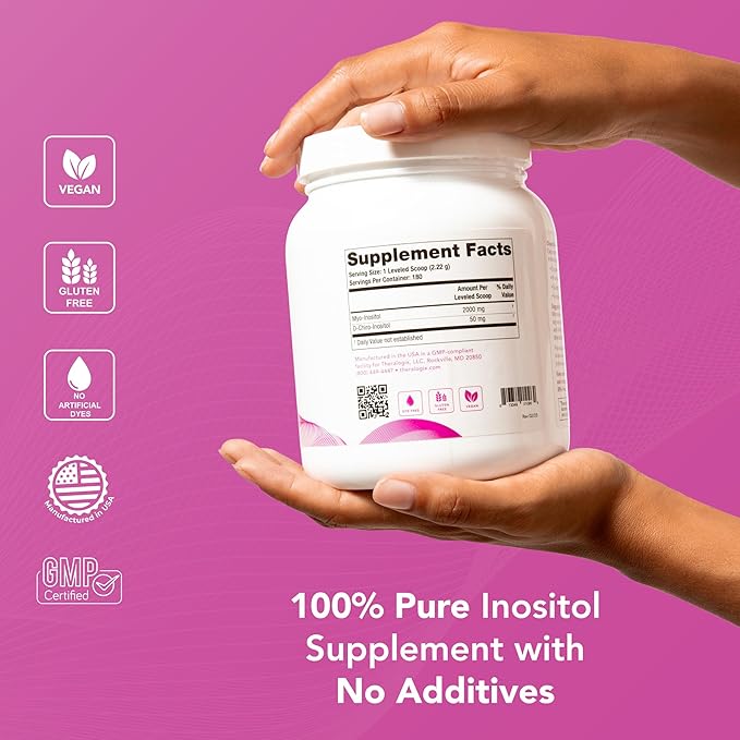 Theralogix Ovasitol Inositol Powder - 180-Day Supply - Myo-Inositol &amp D-Chiro Inositol for Hormone Balance &amp Ovarian Function Support* - NSF Certified (360 Servings) 28.24 Ounce (Pack of 2)