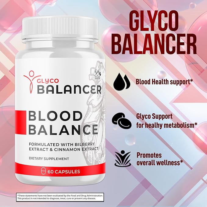 Glyco Balancer Capsules Official GlycoBalancer Health Support Pills With All Natural Ingredients Glyco Balancer Advanced Health &amp Wellness Support with Premium Vitamins for Women &amp Men (60 C